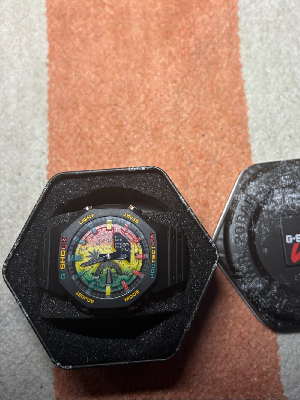 G-Shock Black Watch with Multicolor Dial